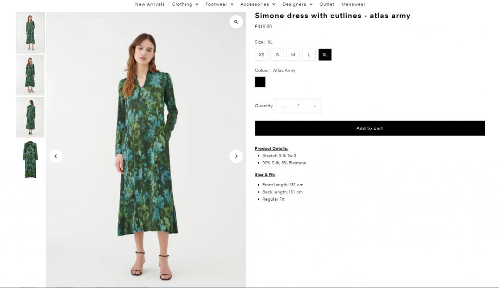 Green silk dress