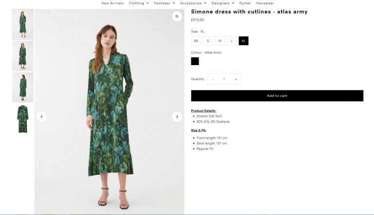 Green silk dress